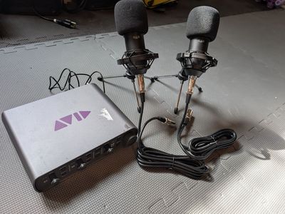 Two Person Podcasting Setup Avid Interface + CAD 1800 Mics