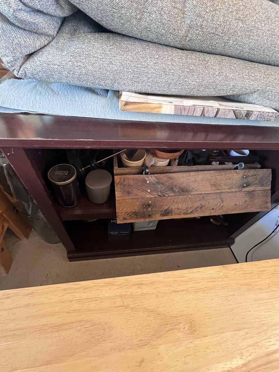 Dark two shelf bookcase