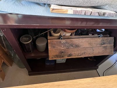 Dark two shelf bookcase