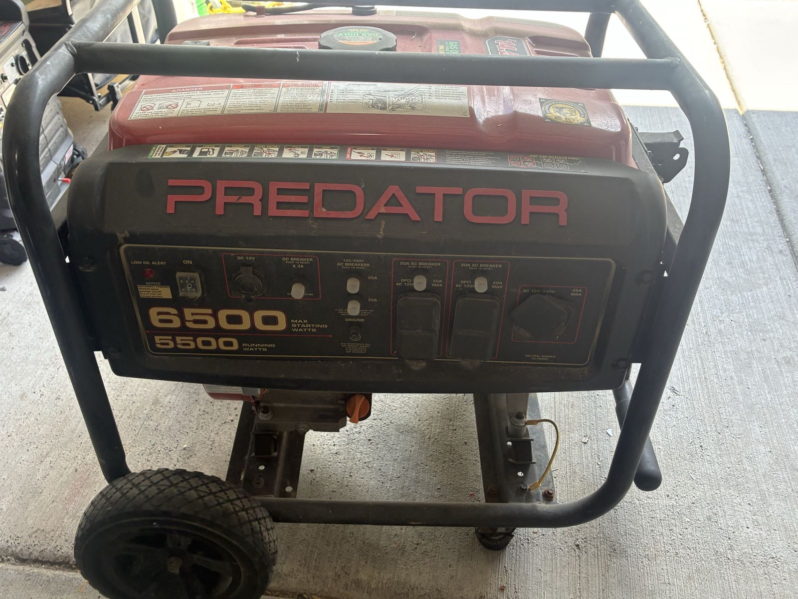 Predator 6500W Peak / 5500W Running Portable Gas Generator - Used