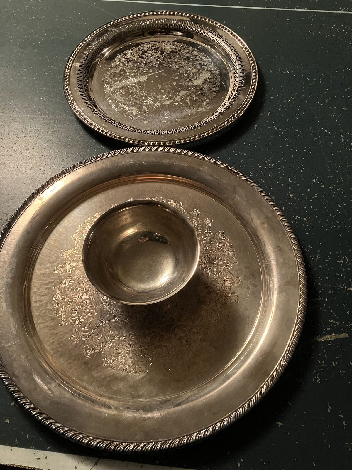Rogers Silver Plate dish and tray.