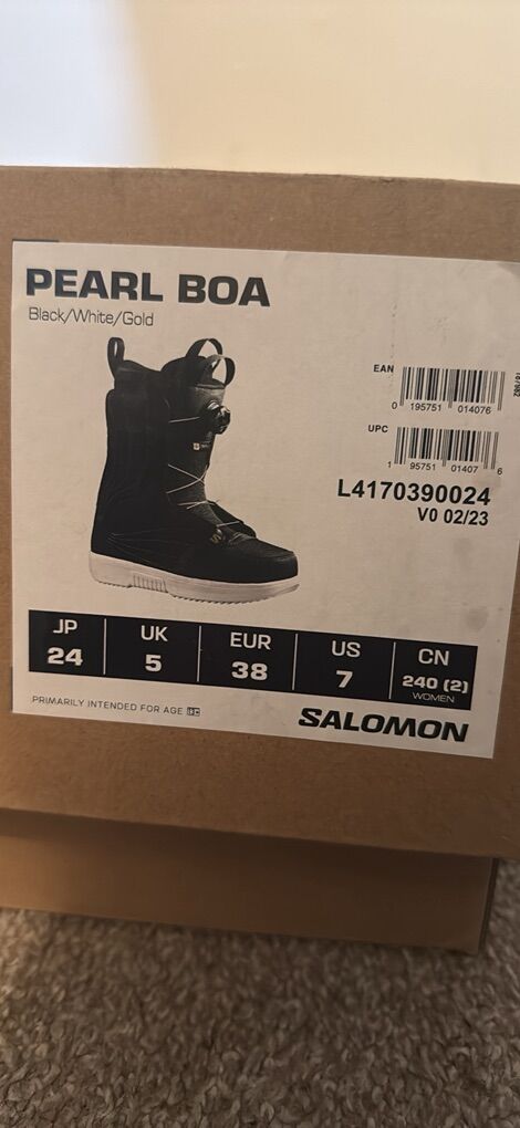 Salomon Pearl Boa Snowboard Boots Woman’s Size 7