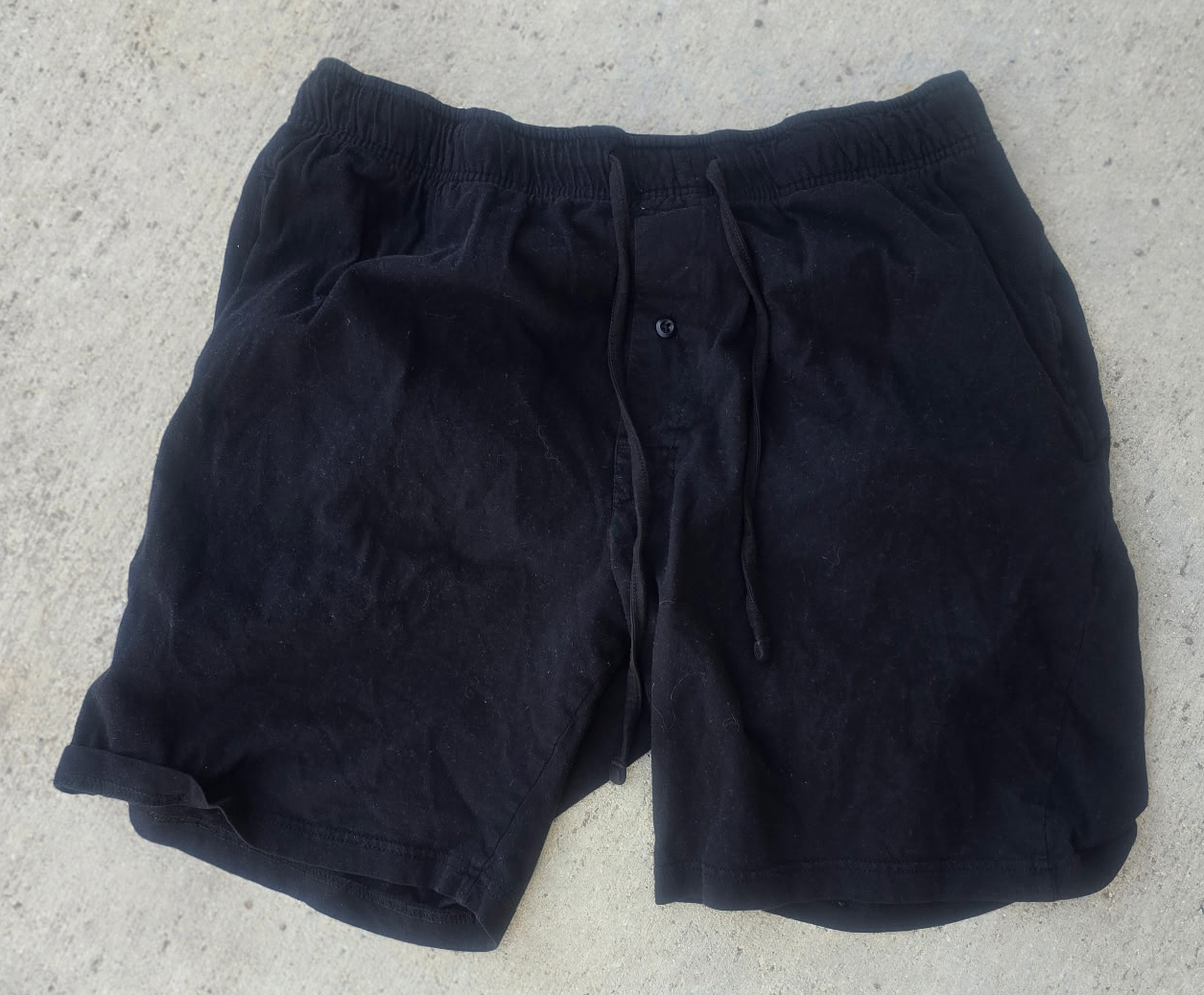 Men's Solid Black Jersey Lounge Shorts – Soft Knit Pajama Sleep Shorts