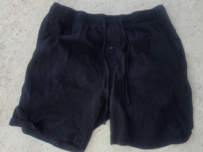 Men's Solid Black Jersey Lounge Shorts – Soft Knit Pajama Sleep Shorts