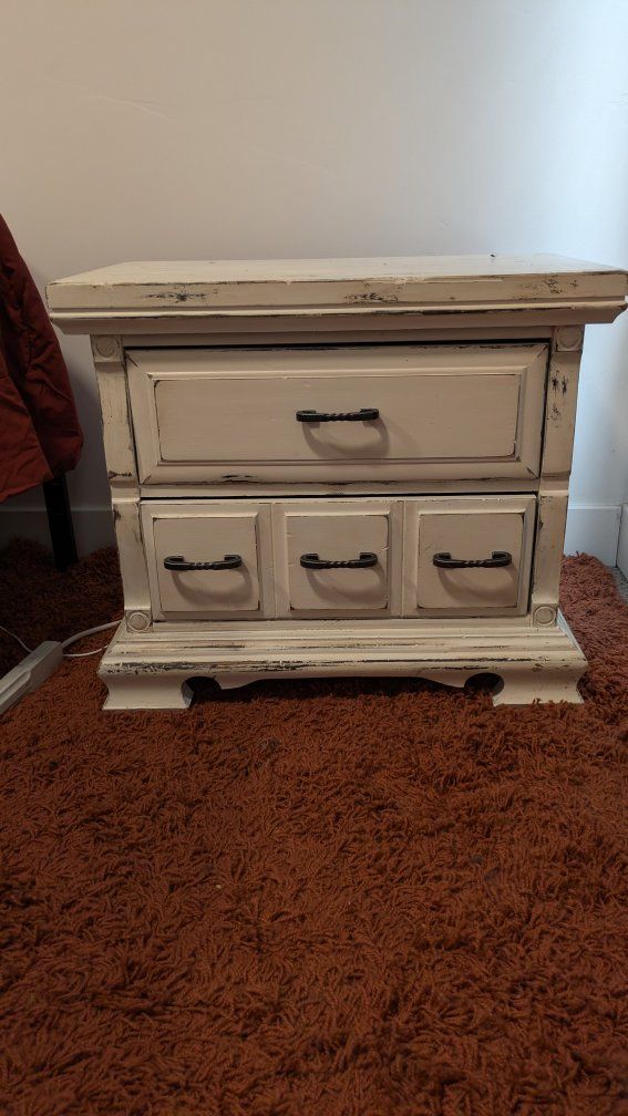 distressed side table night stand