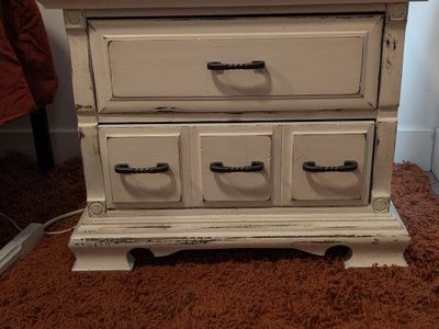 distressed side table night stand