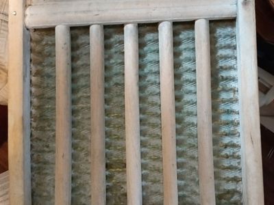 Vintage National Washboard Co. No. 801 Glass Washboard Wooden Frame