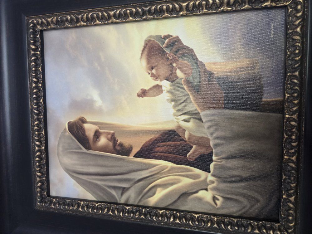 Simon Dewey 'In His Constant Care' Framed Canvas !