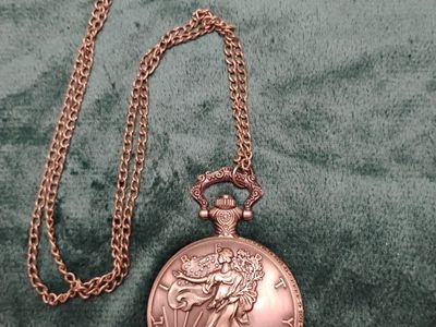 New Bronze American Eagle Quartz Pocket Watch with Chain