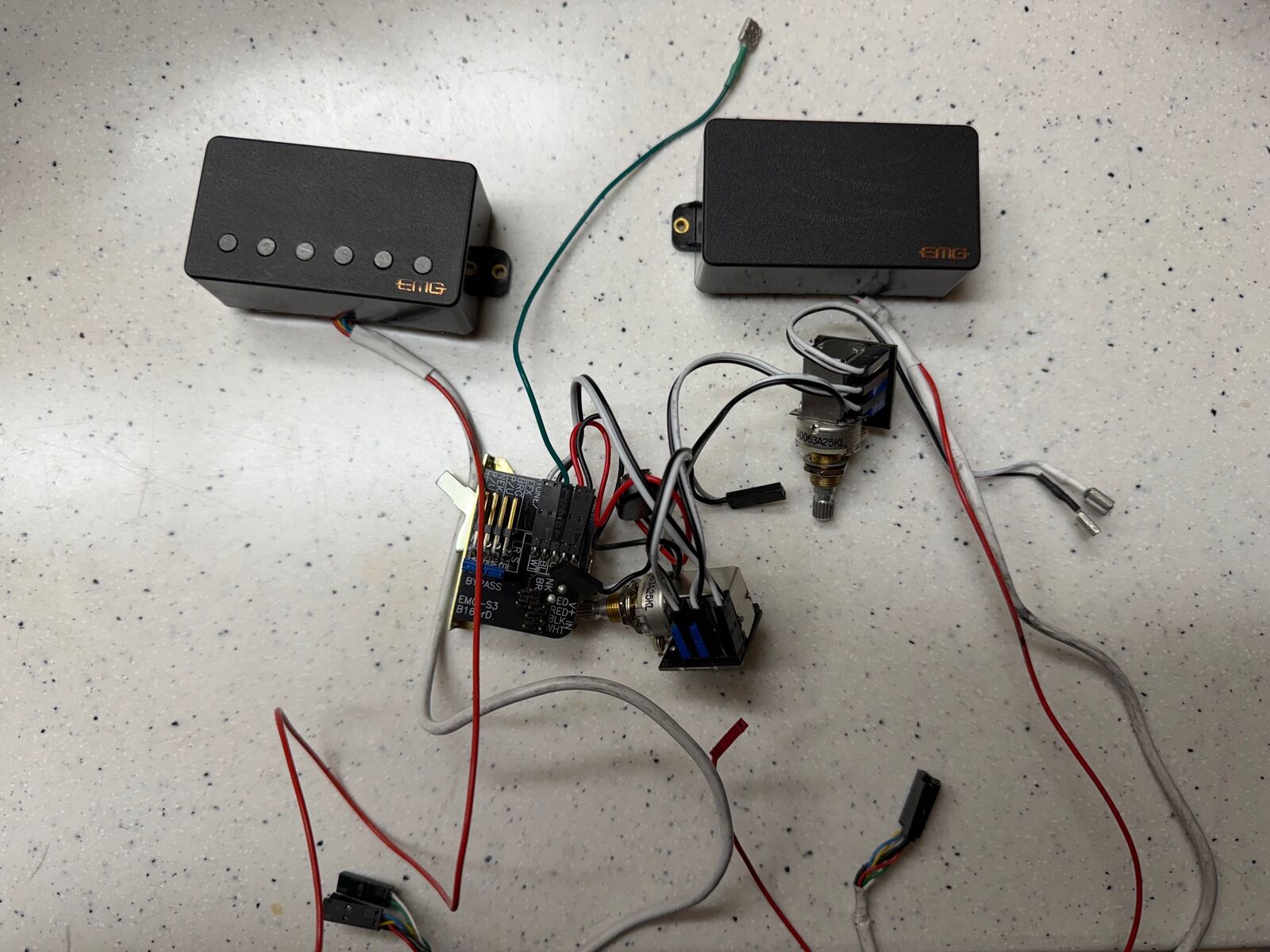 EMG active guitar pickups with electronics