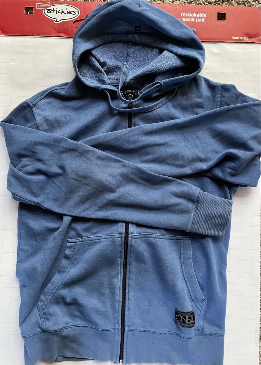 O'Neill Men's Blue Full Zip Hoodie Sweatshirt with Pockets - Size Medium