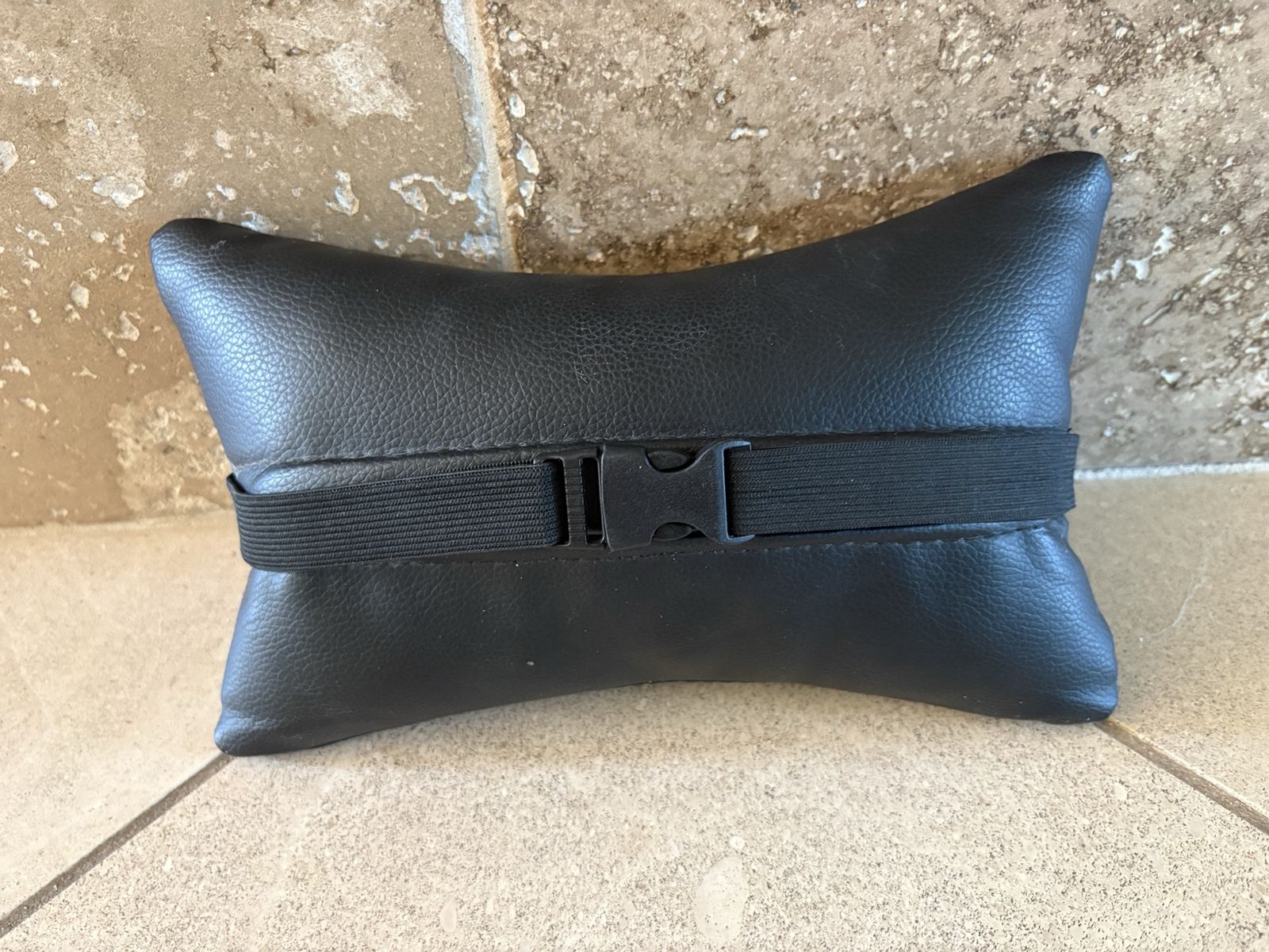 Black Leather Neck Pillow for Car or Gaming Chair