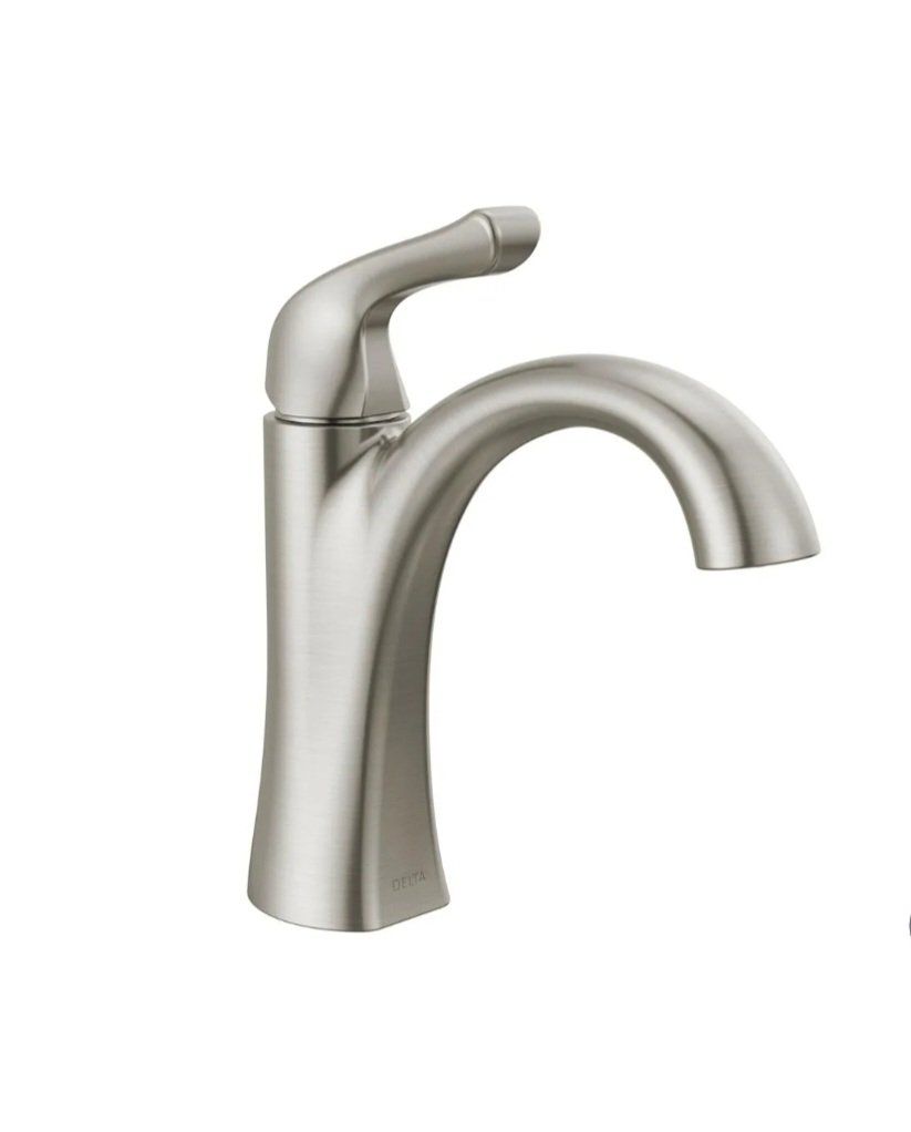 Delta Arvo Single-Hole Bathroom Faucet 15840LF-SP SpotShield Brushed Nickel