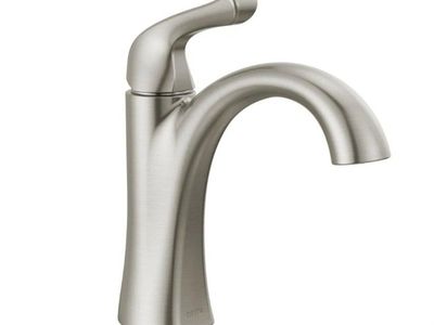 Delta Arvo Single-Hole Bathroom Faucet 15840LF-SP SpotShield Brushed Nickel