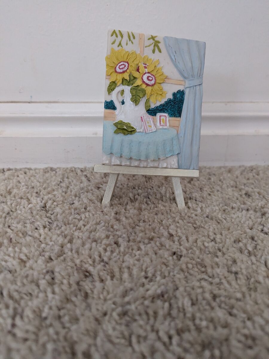Mini 3D Textured Flowers Painting on Easel