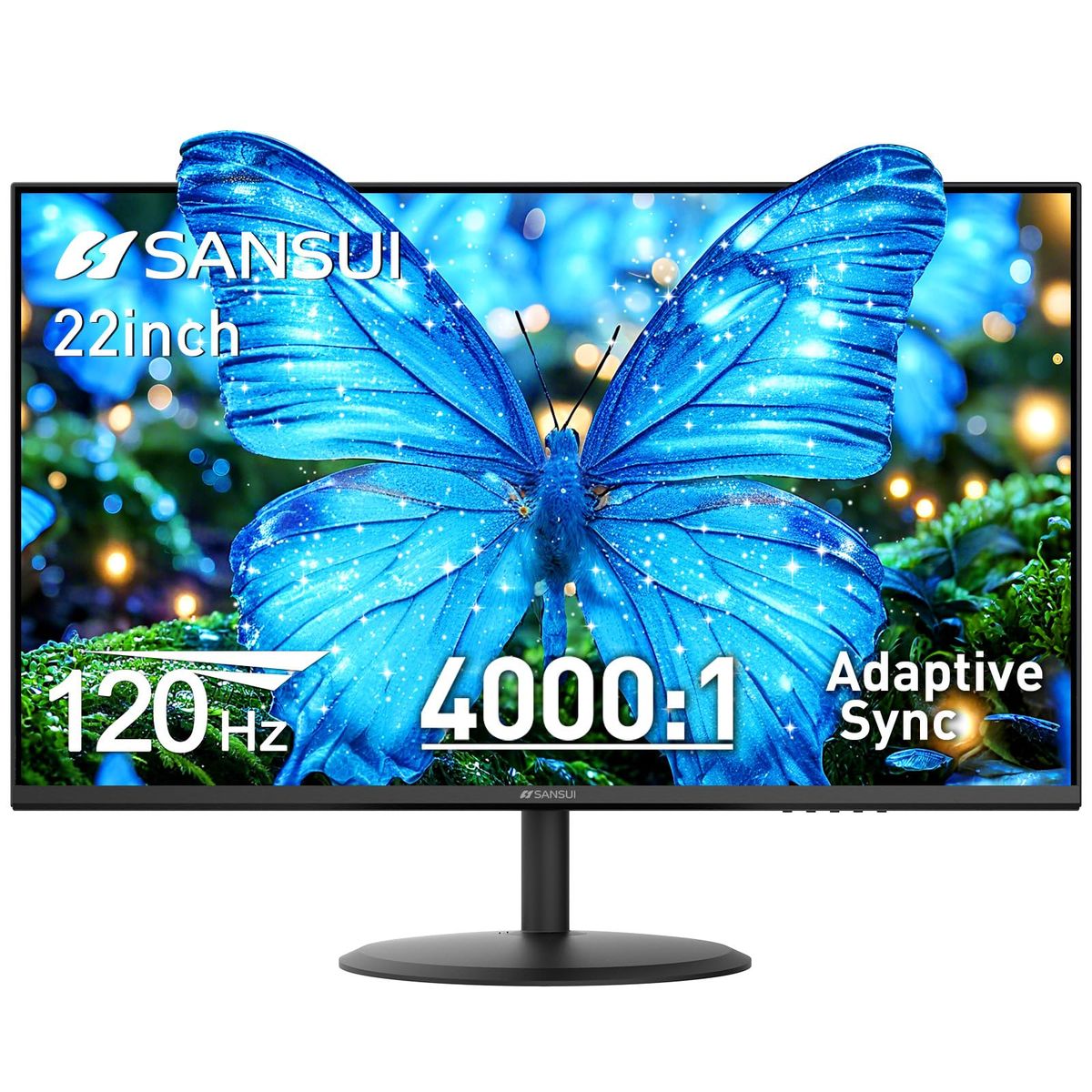 NEW SANSUI 22 Inch 120Hz Monitor, FHD Computer Monitor 4000:1 Contrast Ratio with Adaptive Sync