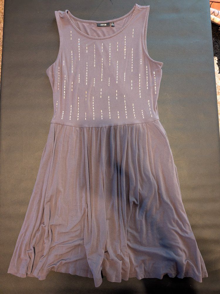 Apt. 9 Women's Gray Studded Tank Dress - Size Medium
