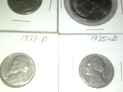 Assorted US Coins: 1977-D Quarters, 1975-D & 1977-D Pennies, 1977-D Dimes & Nickels - Collector Set