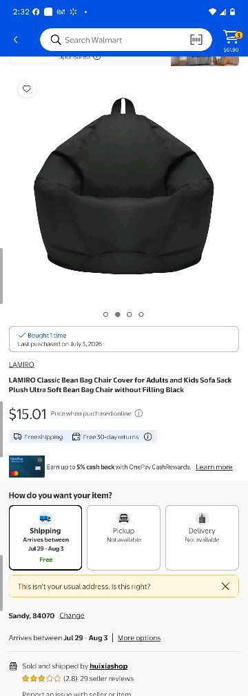Lamiro Classic Black Bean Bag Chair Cover for Adults & Kids - Ultra Soft Plush (Filling Not Incl.)