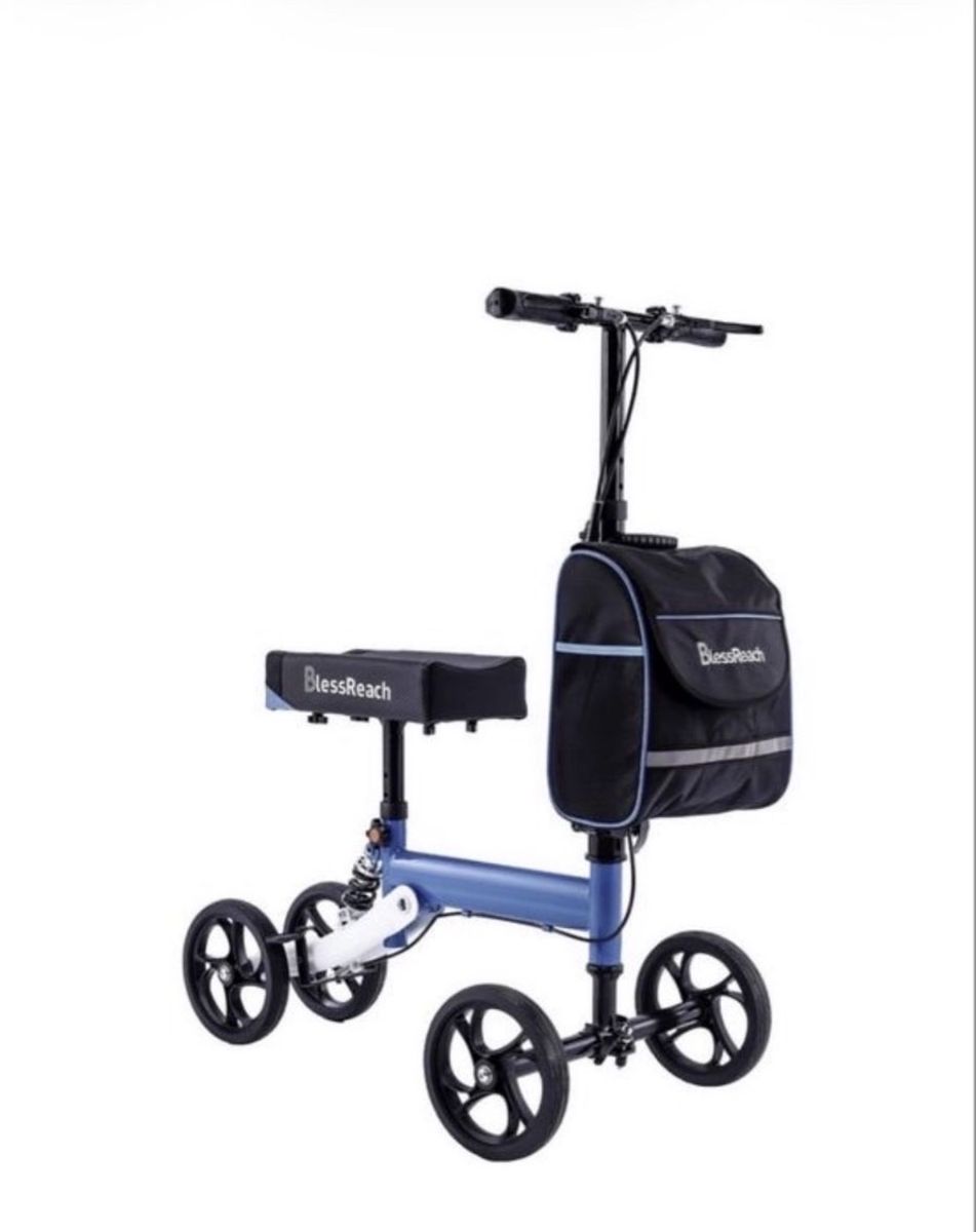 Brand New Bless Reach Post Surgery Knee Scooter Replaces Crutches Fully Assembled and Adjustable WB-2105 Blue or Black Available