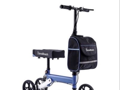 Brand New Bless Reach Post Surgery Knee Scooter Replaces Crutches Fully Assembled and Adjustable WB-2105 Blue or Black Available