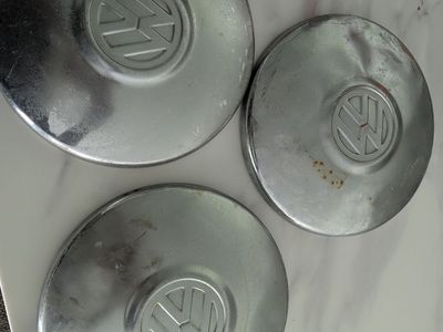 3 original hub caps 1969 VW Bug