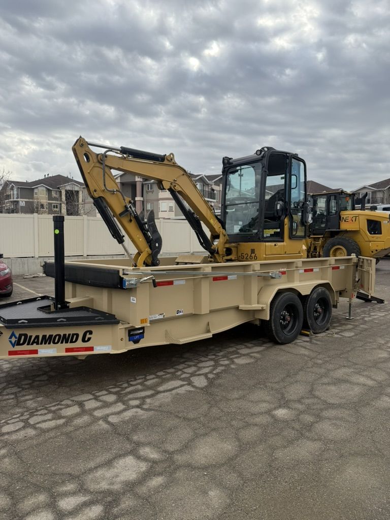 Mini Excavator + Dump Trailer Rental – Cat 303.5 Combo with 7 by 14 Dump