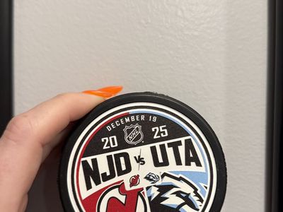 Utah Mammoth vs New Jersey Devils Game Puck