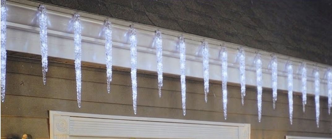 GE Twinkling Ice Crystal Icicle Set