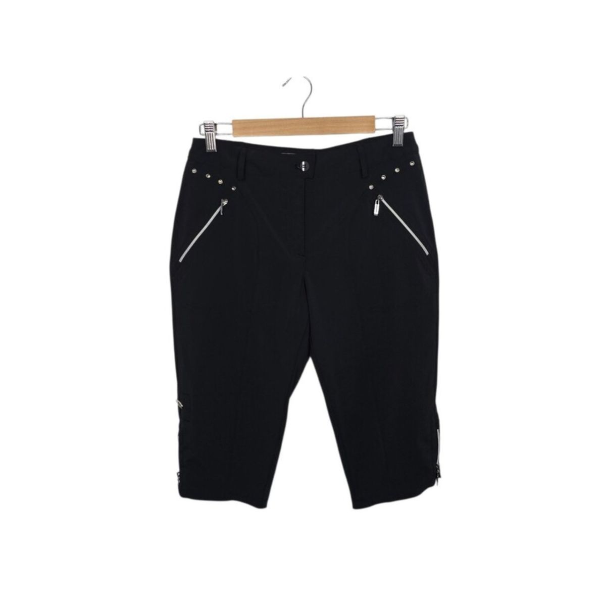 Jamie Sadock Stretch Golf Capri Studded Shorts Lightweight Black Women's 4