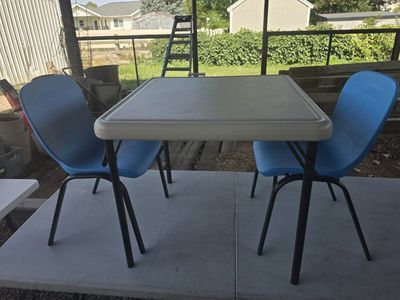 Lifetime Square kids Plastic Folding Table with 2 chairs