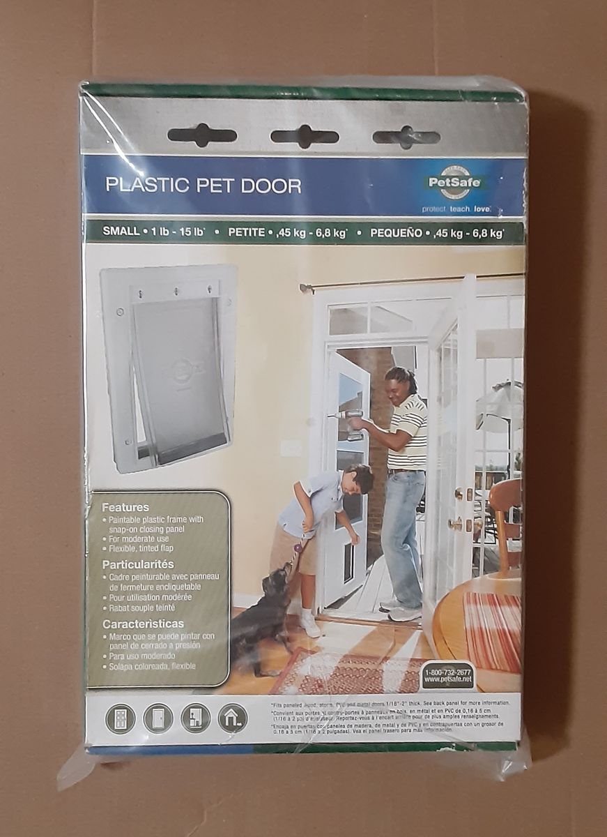 New PetSafe Plastic Pet Door - Small Size For Pets Up To 15 lbs: 5-1/8 inch(W) x 8-1/4 inch(H) with Flexible and Tinted Flap