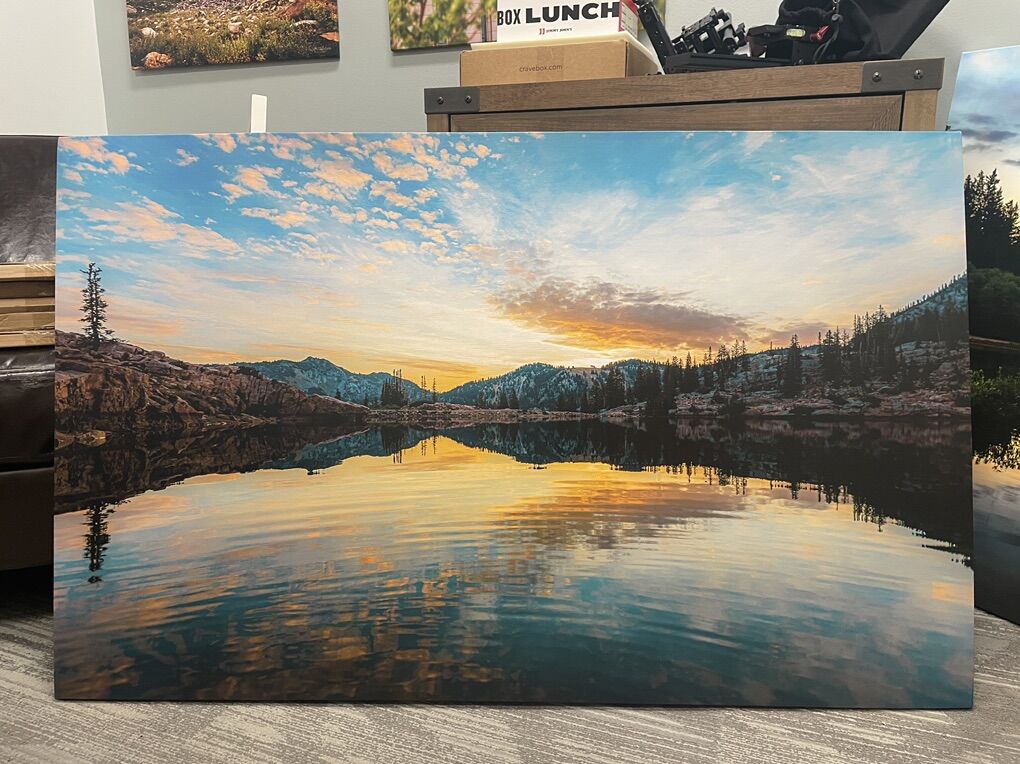 Cecret Lake Sunrise Beautiful Canvas Artwork Picture