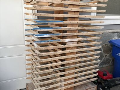 Custom Heavy Duty Wooden Rolling Drying Rack Cart on Wheels