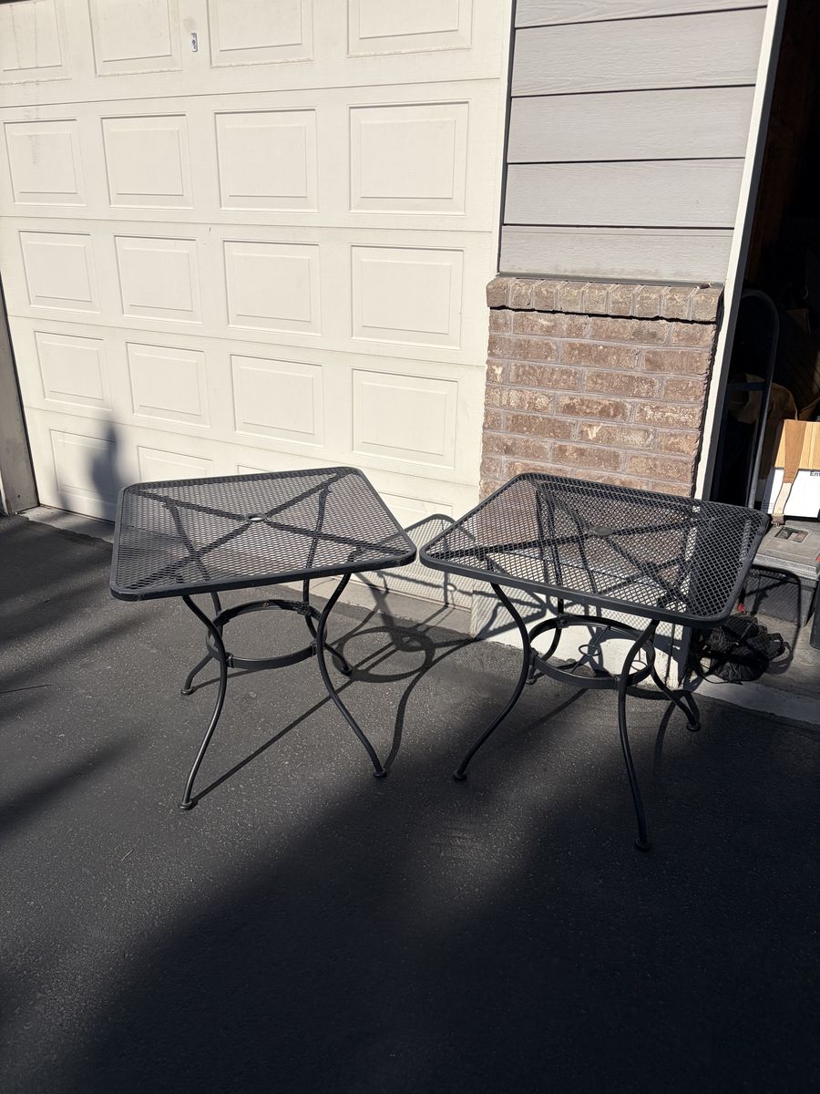 Style Selections Davenport Square Outdoor Dining Tables (2) - 30"x30" Metal Mesh