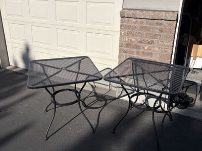 Style Selections Davenport Square Outdoor Dining Tables (2) - 30"x30" Metal Mesh