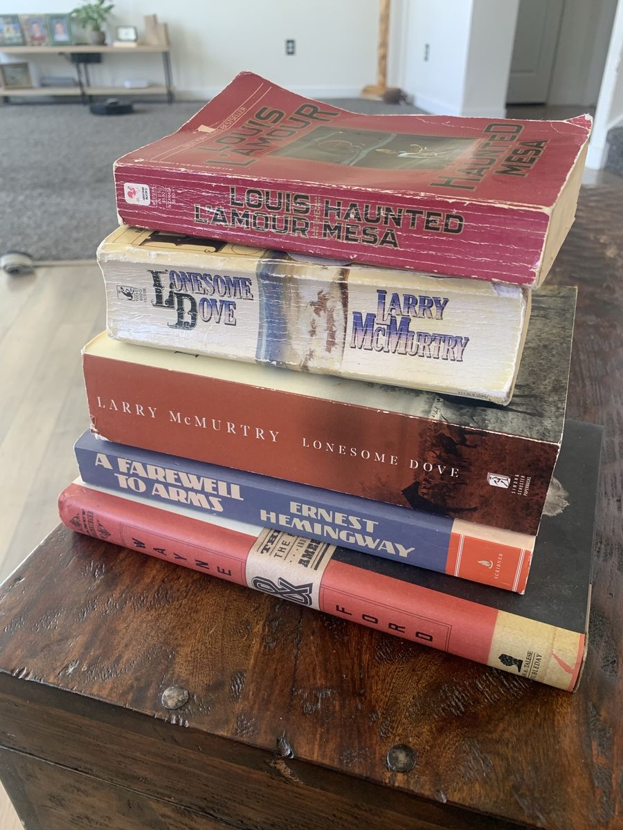 Classic Western & Literature Hardcover Book Lot: L'Amour, McMurtry, Hemingway, Ford Bio