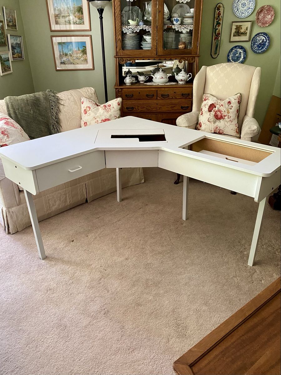 Corner Craft Sewing Desk Table cabinet with Storage Drawer