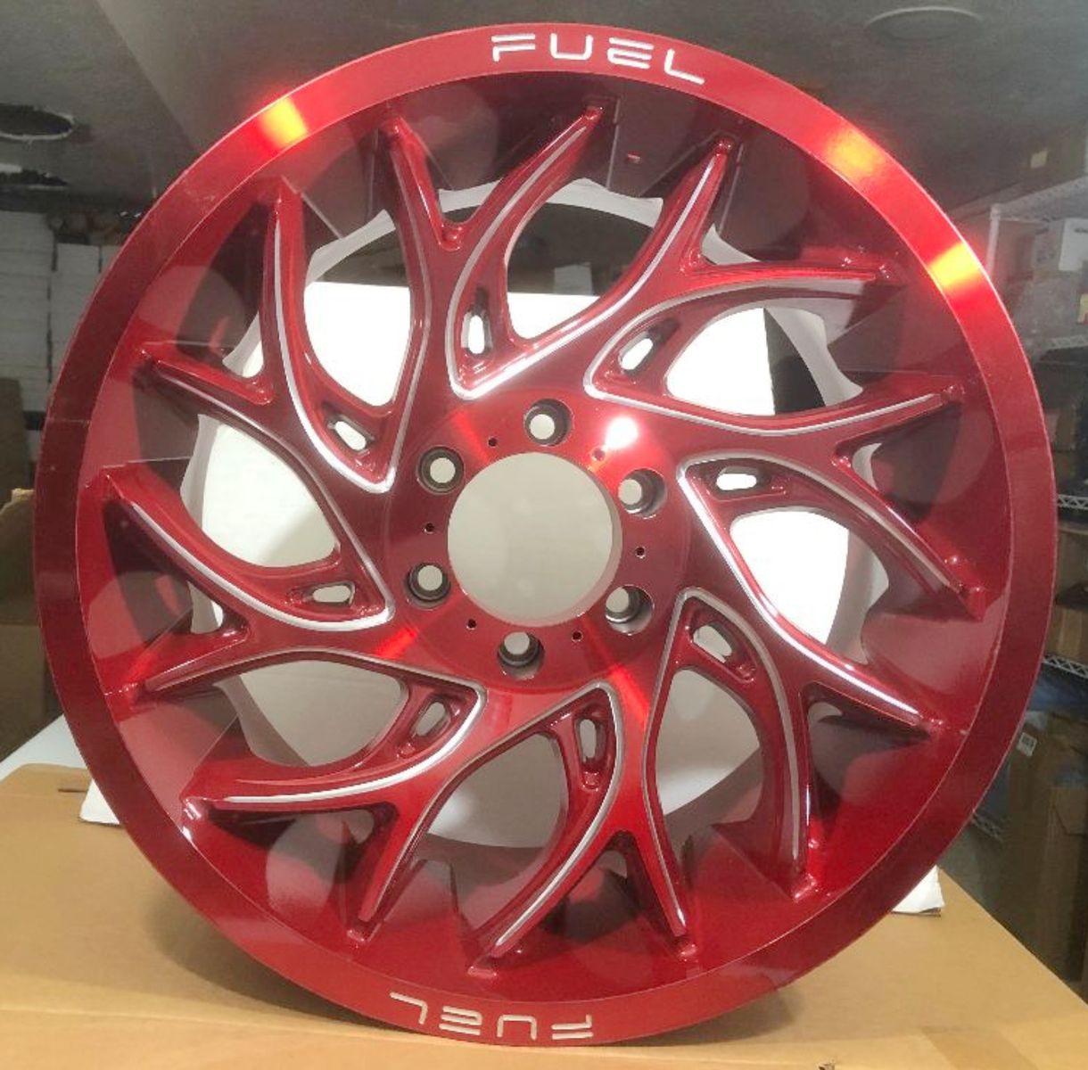 NEW FUEL D742 RUNNER 20X9 6X139.7 (6X5.5) GLOSS RED MILLED +01MM WHEEL (Qty 1) D74220908450 for 2007-2014 Yukon Models