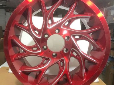 NEW FUEL D742 RUNNER 20X9 6X139.7 (6X5.5) GLOSS RED MILLED +01MM WHEEL (Qty 1) D74220908450 for 2007-2014 Yukon Models