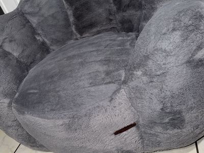 Grey floral bean bag chair