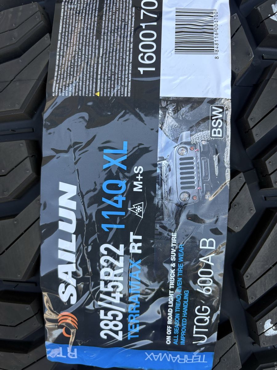 BRAND NEW SET OF SAILUN TERRAMAX RT 285/45R22