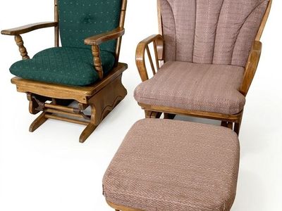 Set of 2 Wooden Glider Rocking Chairs - Very Comfy