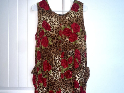 Vintage Bila Leopard Print Rayon Dress - Size Large