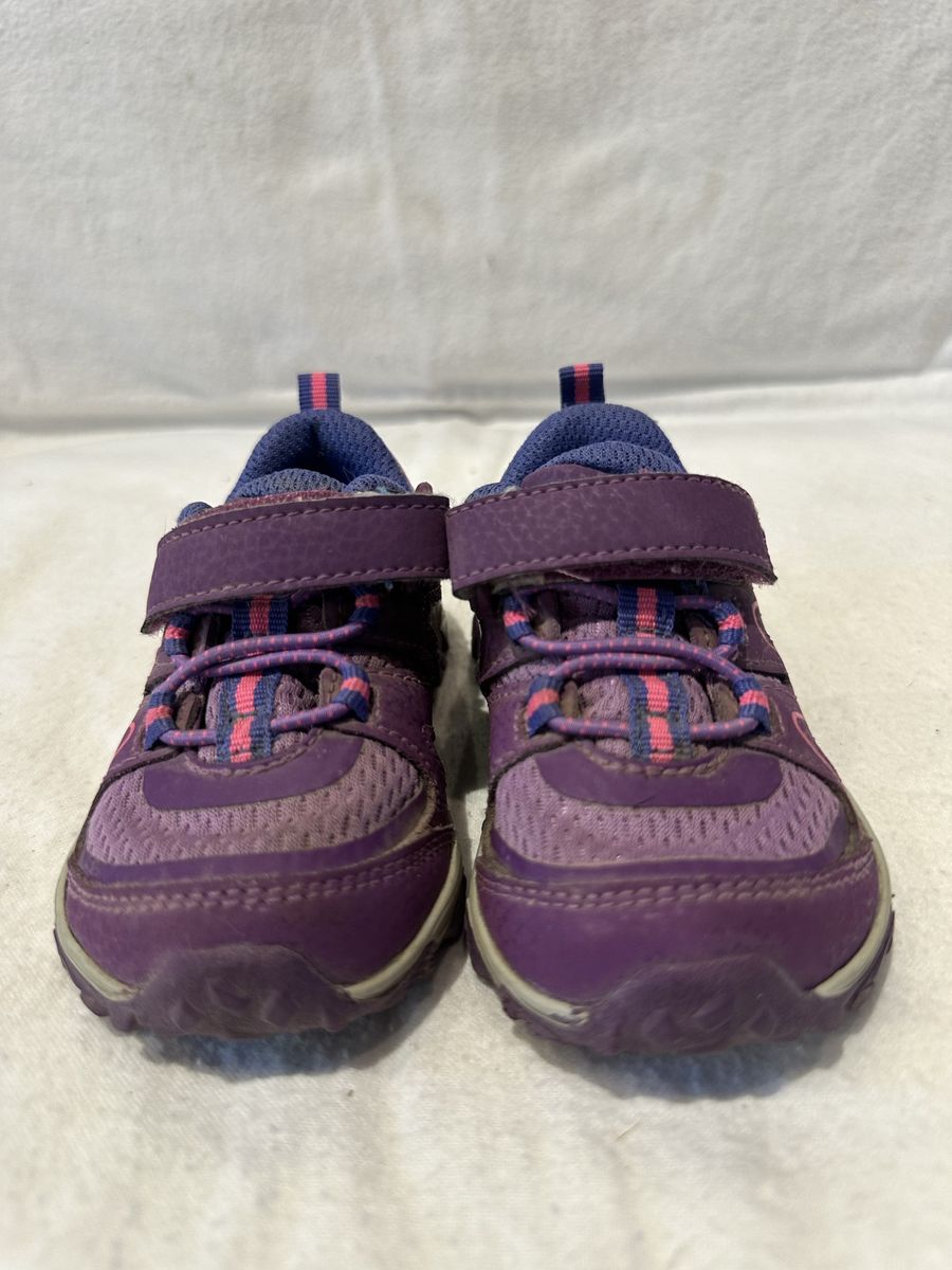 Merrell toddler size 5.5 purple/pink trim, washable hiking shoes