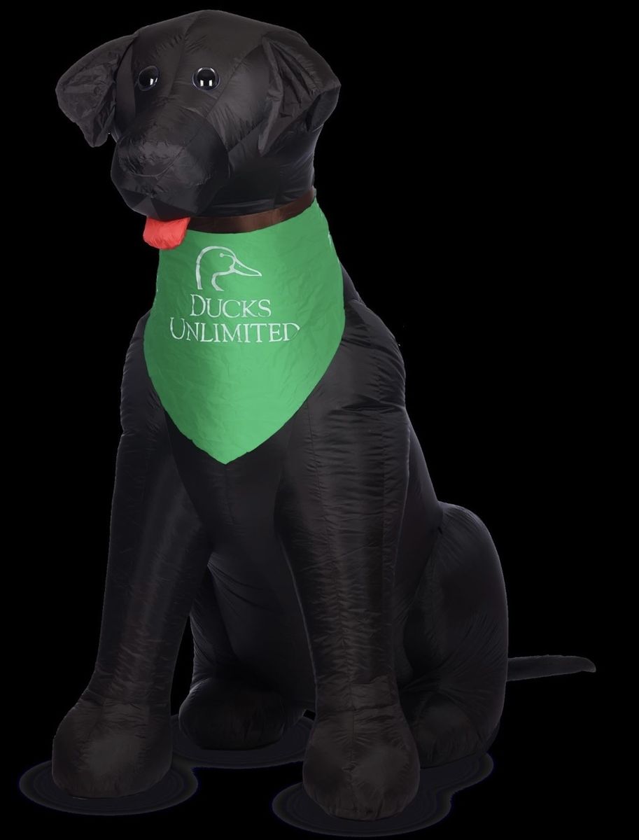 Ducks Unlimited Inflatable Black Lab Dog Outdoor Holiday Decoration
