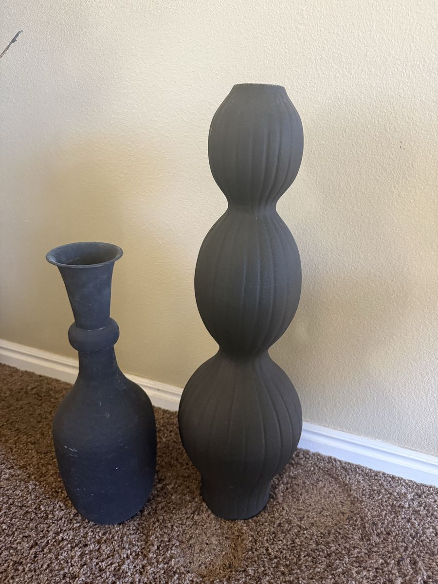 Flat Black Vases