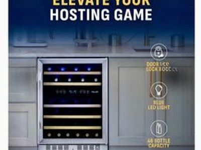 NewAir 46 Bottle Capacity Dual Zone Wine Refrigerator Fridge