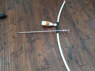 Custom DIY Bow and Arrow Set with Handcrafted Fishing Setup