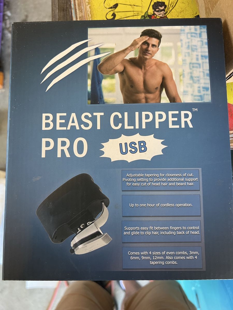 Skull Shaver Beast Clipper Pro USB Cordless Hair Trimmer with Tapering Lever & Combs